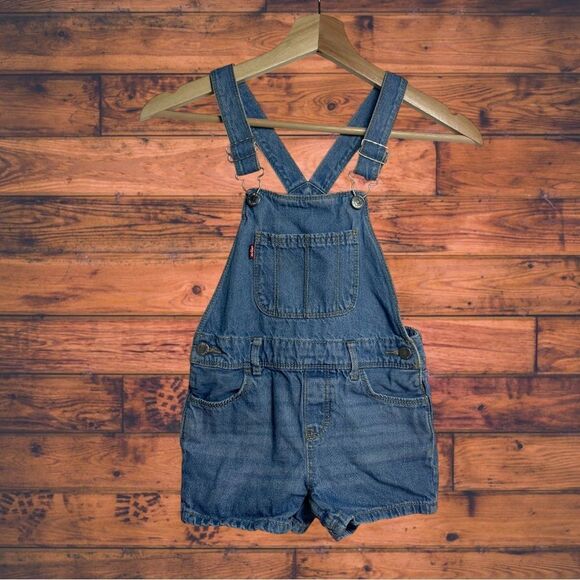 5 for $25🔥Levi's Shortall Denim Overalls XS (5/6) - Picture 1 of 8